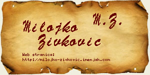 Milojko Živković vizit kartica